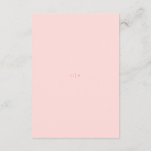 グレトチェンコーラルピンクエレガントな結婚式 エンクロージャーカード (裏面)