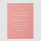 グレトチェンコーラルピンクエレガントな結婚式 ベラム紙招待状 (正面)