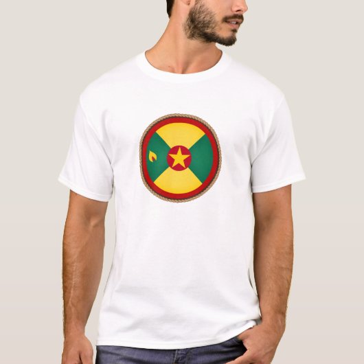 グレナカッコいいダ国旗のシール Tシャツ (正面)