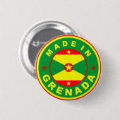 グレナダの国旗プロダクトラベルで作られる円形に 缶バッジ (正面&裏面)