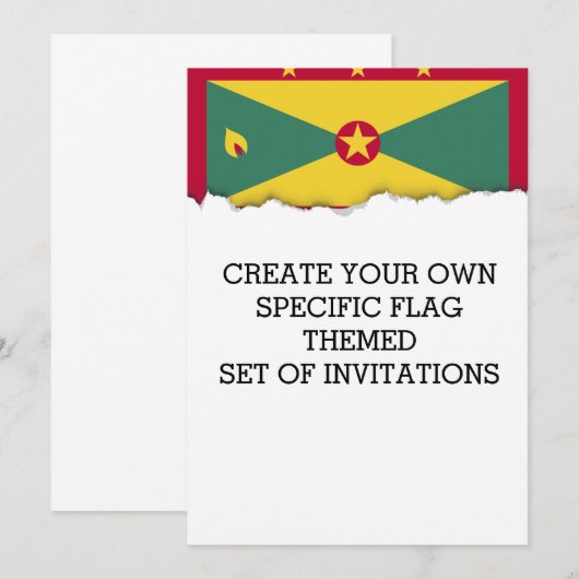 グレナダの国旗 招待状 (正面/裏面)