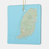 グレナダの地図クリスマス セラミックオーナメント (左)