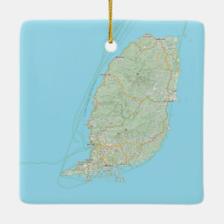 グレナダの地図クリスマス セラミックオーナメント