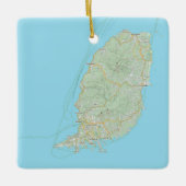 グレナダの地図クリスマス セラミックオーナメント (正面)