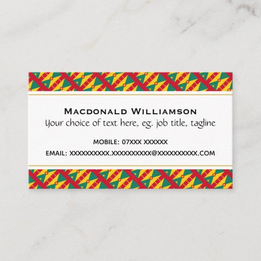 グレナダクリスチャン聖なる書物、 経典ジョン3:16 名刺 (正面)