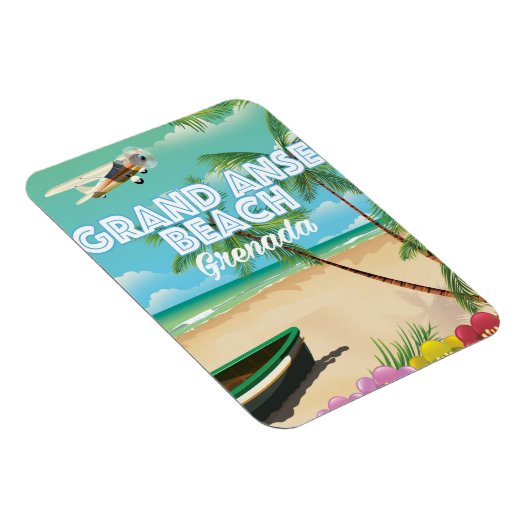 グレナダグランドアンセビーチ旅行ポスター マグネット (右側)
