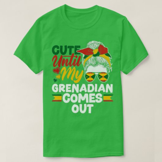 グレナダグレナディアン国旗My Grenadian Comまで可愛い Tシャツ (デザイン正面)