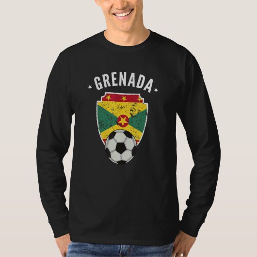 グレナダサッカーグレナダ国旗グレナディアン・プリー Tシャツ (正面)