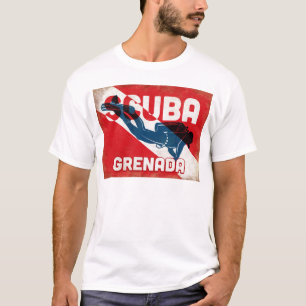 グレナダスキューバダイバーブルーレトロ Tシャツ