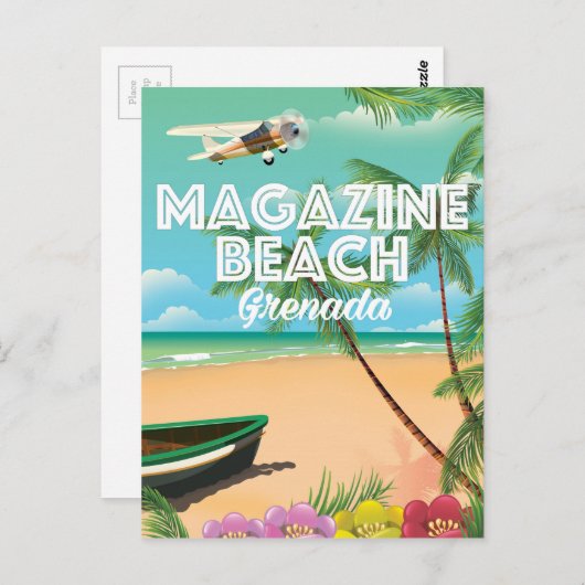 グレナダマガジンビーチ旅行ポスター ポストカード (正面/裏面)