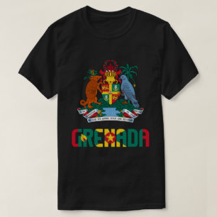 グレナダ国旗と愛国のコート Tシャツ