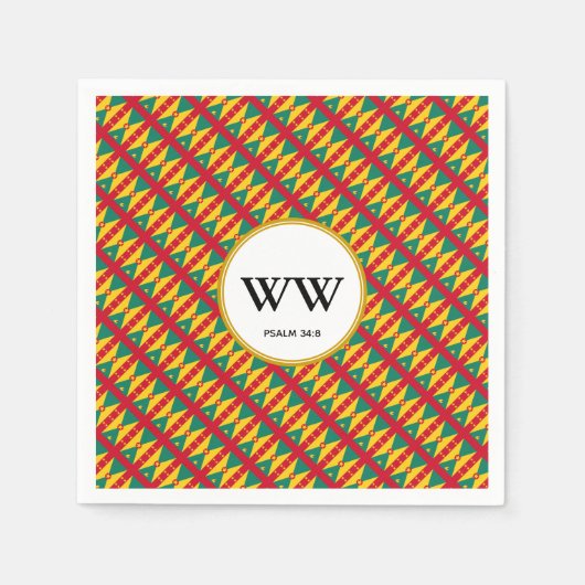 グレナダ国旗のお祝い 誕生日 遺産 パーティー スタンダードカクテルナプキン (正面)