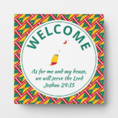 グレナダ国旗のクリスチャン・ウェルカム フォトプラーク (正面)