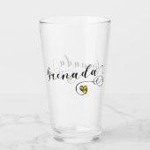 グレナダ国旗のハート、グレナディアン タンブラーグラス (正面)