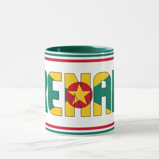 グレナダ国旗の愛国的なコーヒー マグカップ (中央)