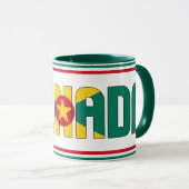 グレナダ国旗の愛国的なコーヒー マグカップ (正面右)