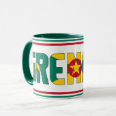 グレナダ国旗の愛国的なコーヒー マグカップ (正面左)