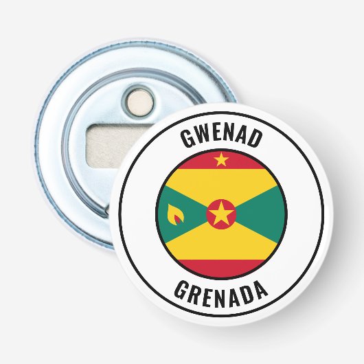 グレナダ国旗の豪華な愛国的ボトルのオープナー 栓抜き (正面)