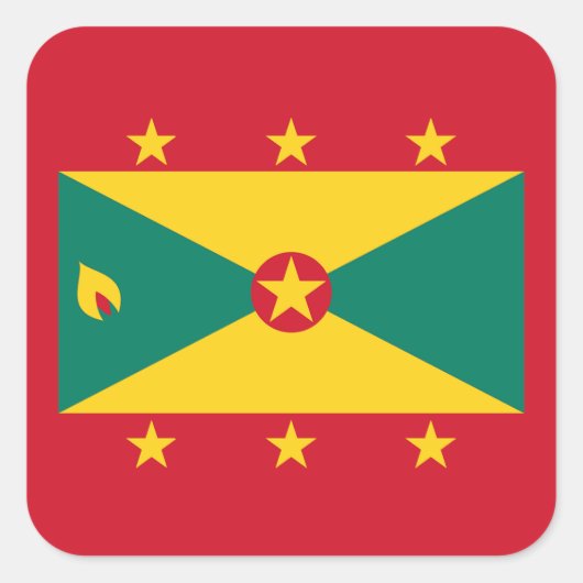 グレナダ国旗 スクエアシール (正面)