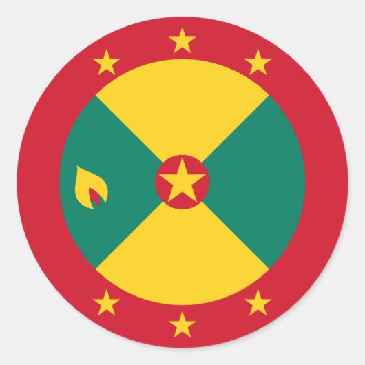 グレナダ国旗 ラウンドシール (正面)