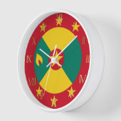 グレナダ国旗 壁時計 (傾斜)