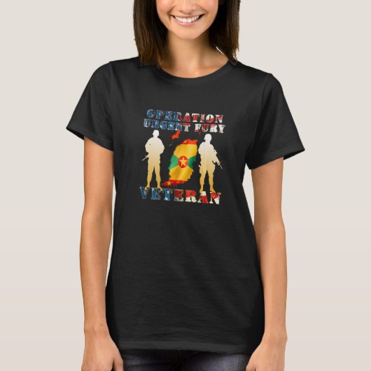 グレナダ島侵攻作戦退役軍人 グレナダ Tシャツ (正面)