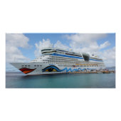 グレナダ島沖で停泊したAIDAlunaクルーズ船 ポスター (正面)