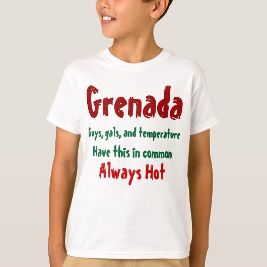 グレナダ熱い女の子と男のTシャツ Tシャツ (正面)