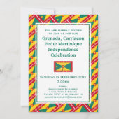 グレナダ独立お祝いグレナディアン国旗 招待状 (正面)