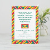 グレナダ独立お祝いグレナディアン国旗 招待状 (スタンド正面)