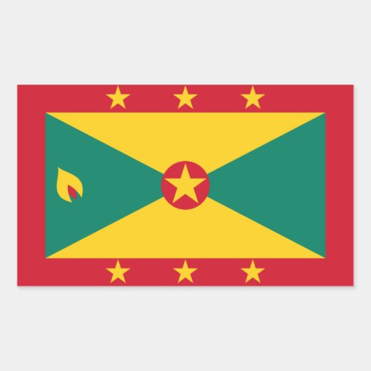グレナダ/グレナダン/グレナディアン国旗 長方形シール (正面)