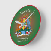 グレナダ・コート・オブ・アームズ ラウンド壁時計 (傾斜)