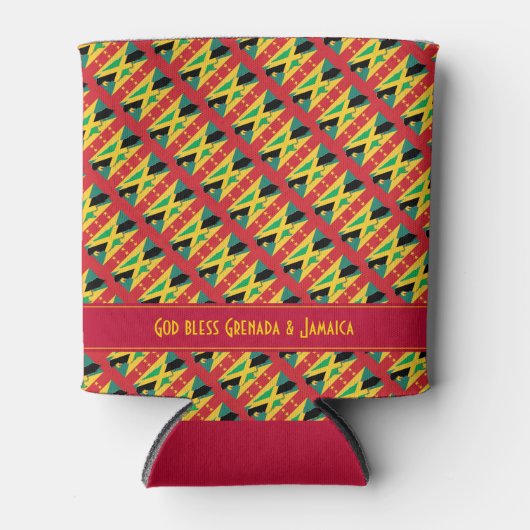 グレナダ・ジャマイカ国旗パーソナライズされた 缶クーラー (正面)
