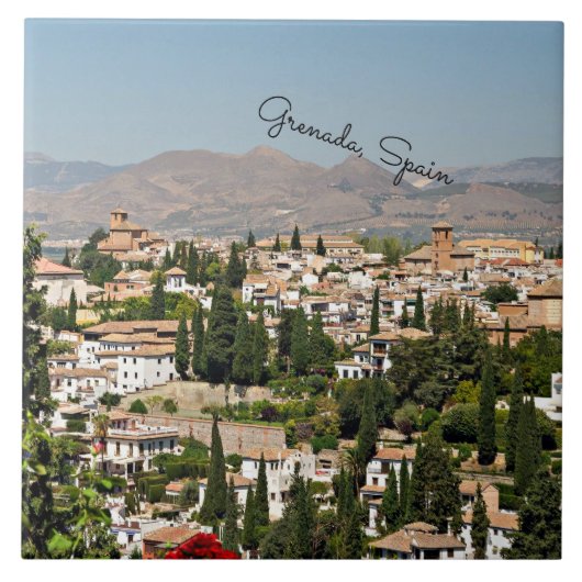 グレナダ，スペインの街並み タイル (正面)