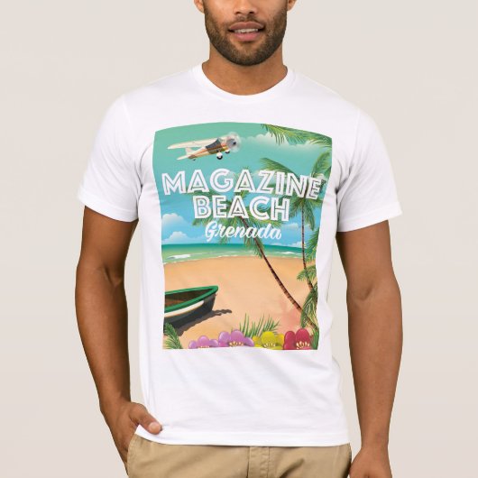 グレナダ マガジン ビーチ 旅行 ポスター Tシャツ (正面)