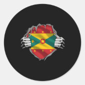 グレナドすごい伝統グ誇りを持ったレナダルーツ国旗 ラウンドシール (正面)