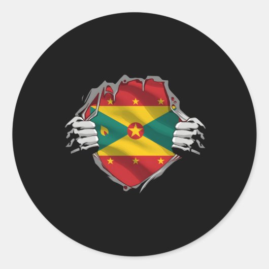 グレナドすごい伝統グ誇りを持ったレナダルーツ国旗 ラウンドシール (正面)