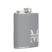 グレパーソナライズされたイエレガントモノグラムと名前 フラスク (右)