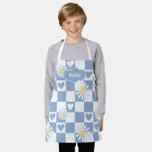 グレパーソナライズされたイ市松模様にエプロン エプロン (着用した状態)