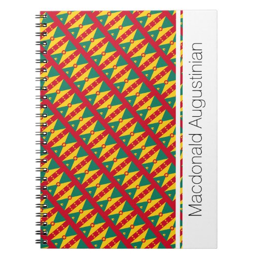 グレパーソナライズされたナダ国旗 ノートブック (正面)