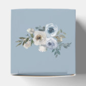 グレパーソナライズされたーエレガントグブルーフローラカスタム フェイバーボックス (上部)