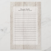 グレパーソナライズされたー素朴ウッド 便箋 (正面)