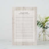 グレパーソナライズされたー素朴ウッド 便箋 (スタンド正面)