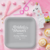 グレパーソナライズされたー結婚ブライダルシャワー ペーパープレート (パーティー)
