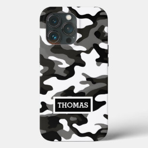 グレパーソナライズされたー迷彩柄 iPhone 13 PROケース