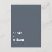 グレミニマルーはっきりしたブルータイポグラフィ結婚ズ詳細 エンクロージャーカード (裏面)