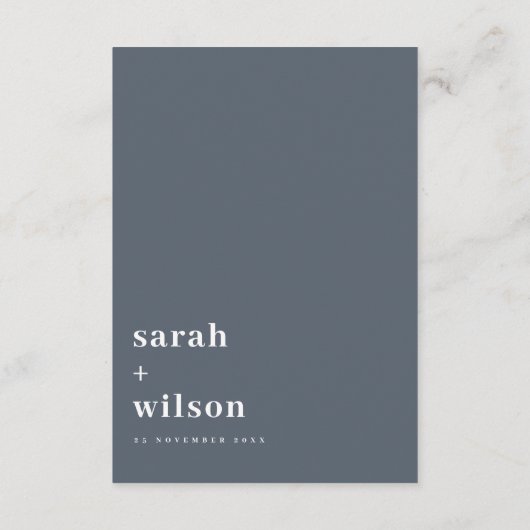 グレミニマルーはっきりしたブルータイポグラフィ結婚ズ詳細 エンクロージャーカード (裏面)