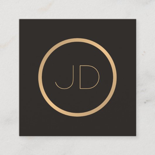 グレミニマルーエレガントフェイク金ゴールドモノグラム弁護士 スクエア名刺 (正面)