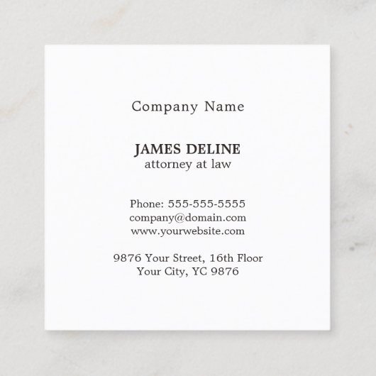 グレミニマルーエレガントフェイク金ゴールドモノグラム弁護士 スクエア名刺 (裏面)