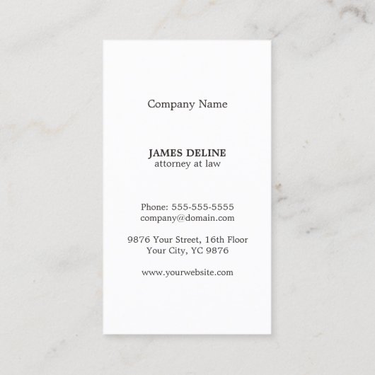 グレミニマルーエレガントフェイク金ゴールドモノグラム弁護士 名刺 (裏面)